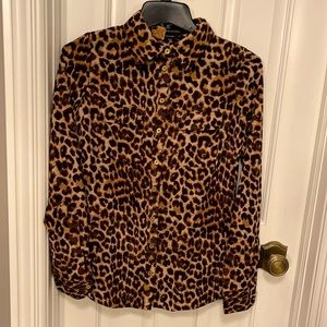 BCBGMaxAzria Leopard Blouse